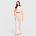 Cropped crochet polo shirt and Originals pants